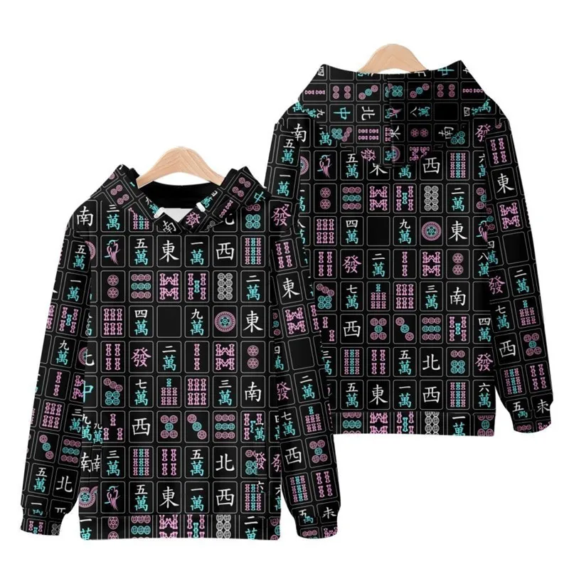 2023 China Mahjong 3D Print Oversized Women/Men Hoodie Sweatshirt Harajuku Streetwear Hip Hop Pullover Hooded Tracksuit Clothes