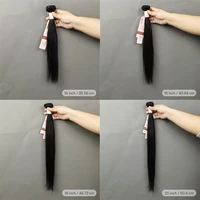 Tissage en lot 100% naturel brut noir naturel lisse, Extensions de cheveux, 10-30 pouces, 50 g/pièce 2