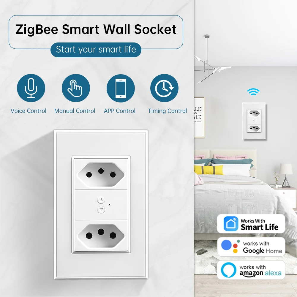 Smart Electric Wall Plug Zigbee  Electrical Outlet Brazil Home - Smart  Wall Socket - Aliexpress
