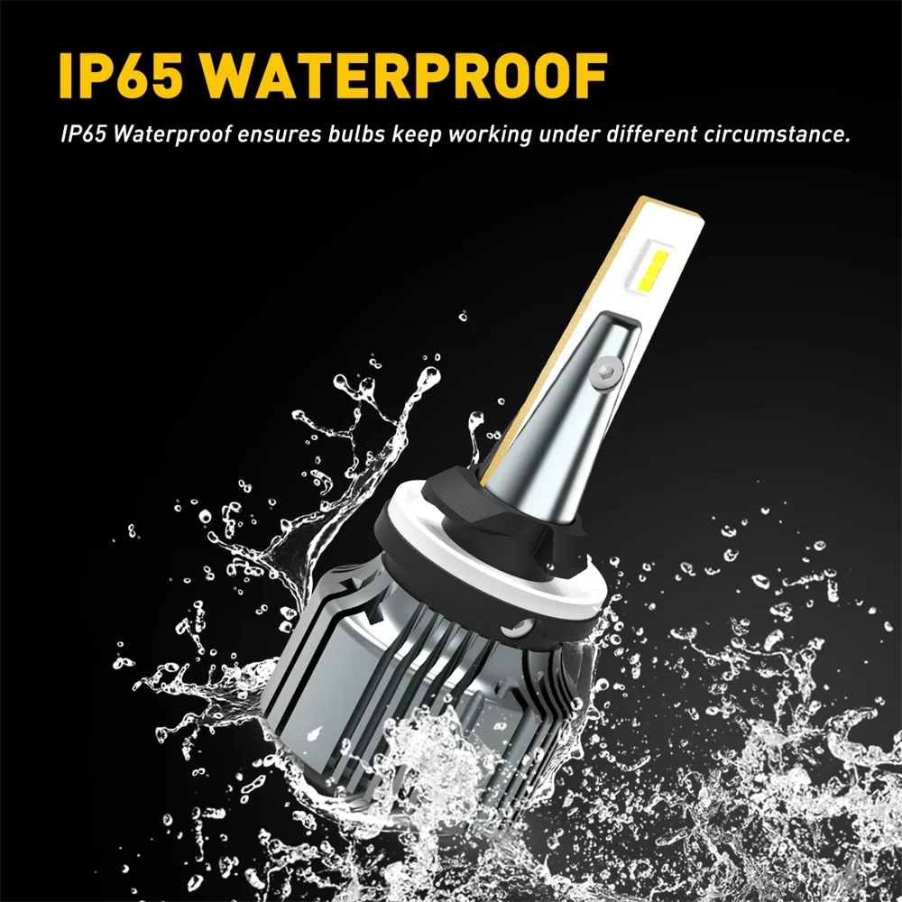 AUXITO 2개입 881 H27 H27W/1 LED 안개등 전구 6500K 백색 880 H27W/1 LED 자동차 안개등 DRL CSP 방수 무선 팬리스 12V