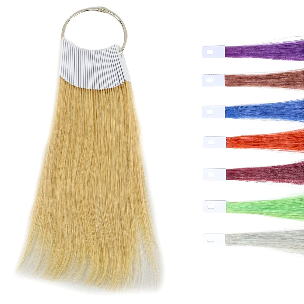 30 Pcs/Lot Hair Extensions Color Rings 8 Color 100% Human Hair Salon Dyeing Practice hair test Beauty hairdressing