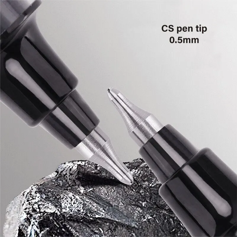 Rollerball Pens 12pcs Rollerball Pens Ball Point Pen 0.5mm Extra Fine Tip Pens Black Liquid Ink Roller Ball