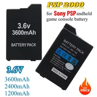 3600mAh for SONY PSP2000 Handheld Game Console Backup Battery Pack 2400mAh for SONY PS Lite PSP-2000 PSP-3000 PSP-3004 Batteries 3