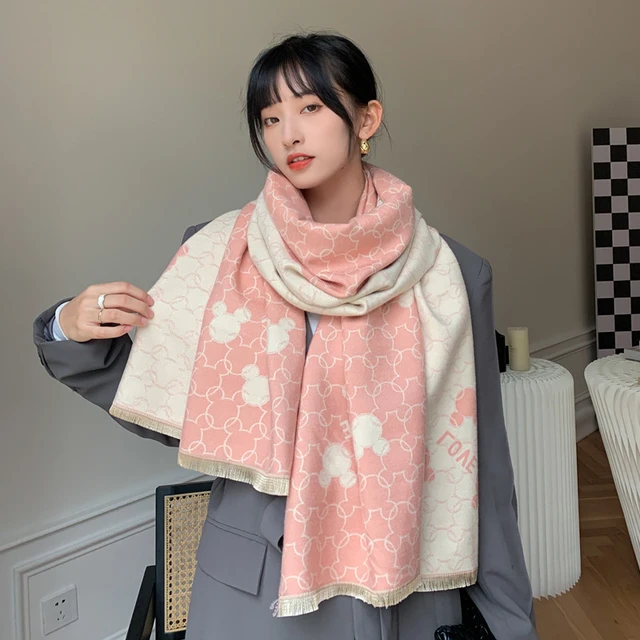 Gucci x Disney Mickey Mouse Wool Scarf in Orange