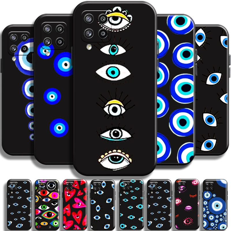 

Lucky Eye Blue Evil Eye Print For Samsung Galaxy M12 Phone Case Cases Shockproof Funda Shell Full Protection Cover Back