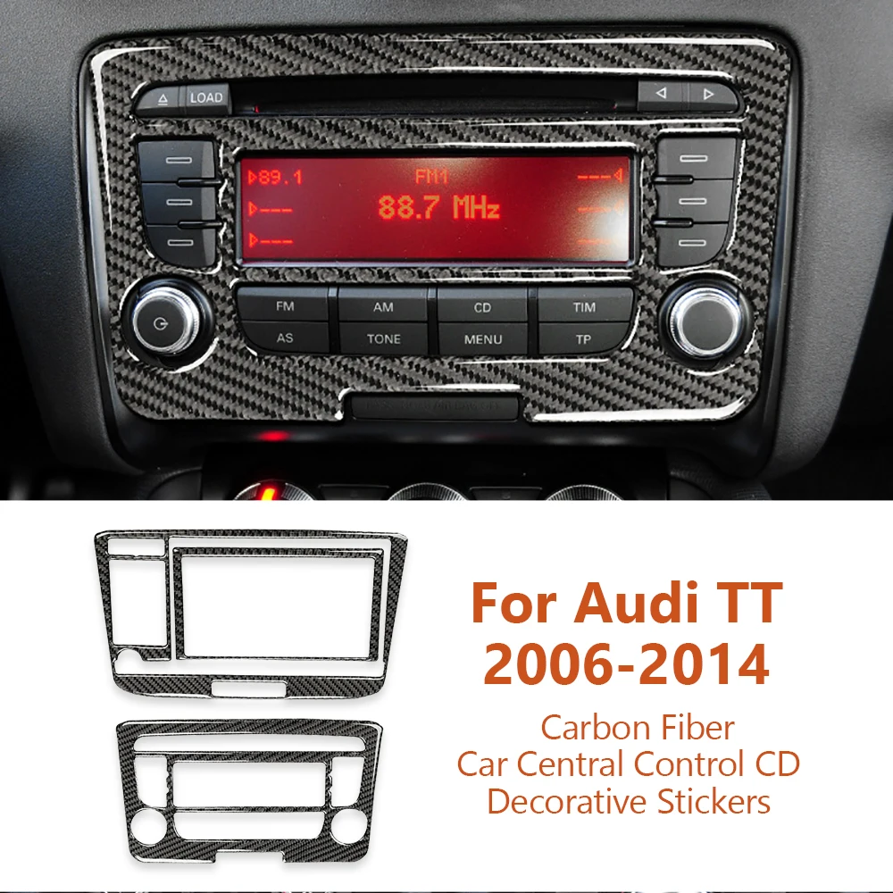 

For Audi TT 8n 8J MK123 TTRS 2006-2014 Carbon Fiber Car Central Control CD Panel Decorative Stickers Auto Interior Accesorios