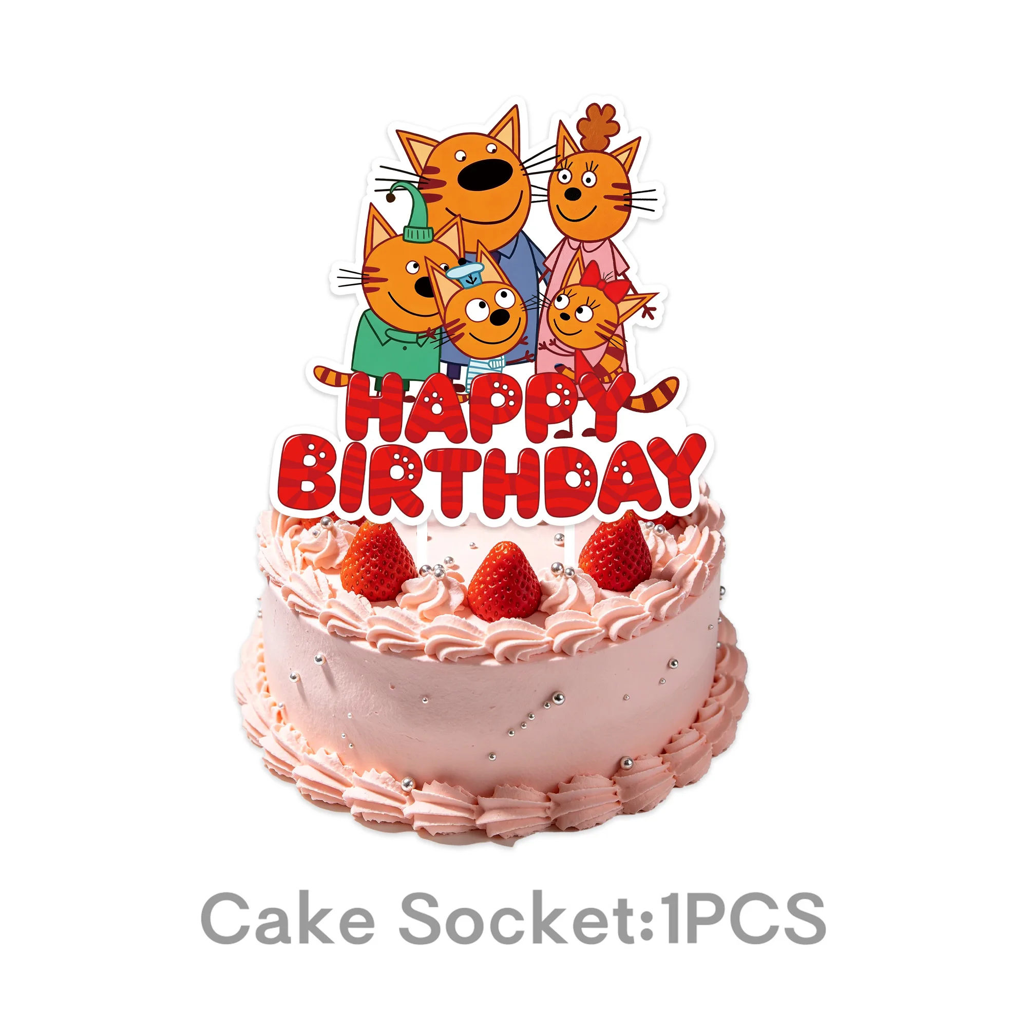 Three Little Kittens Birthday Party Decoration Set – Tableware, Tablecloth, Plates, Cups, Napkins, and Cake Decor