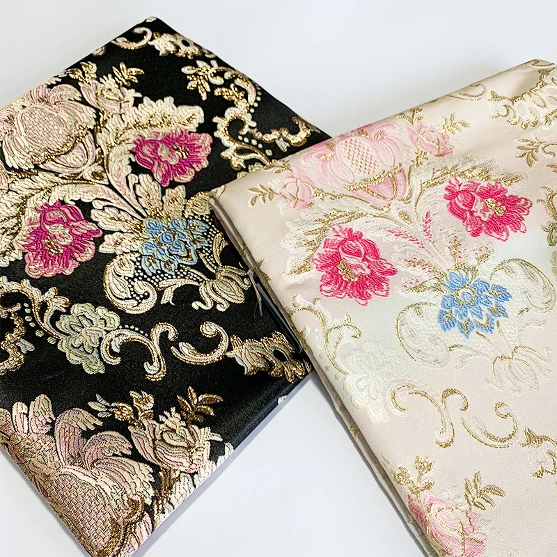 Brokat Jacquard Stoffe Blumenmuster Damast geprägt europäischen Stoff DIY Näh material Cheong sam Kleid Satin Kleidungs stück Stoff – Detail 5