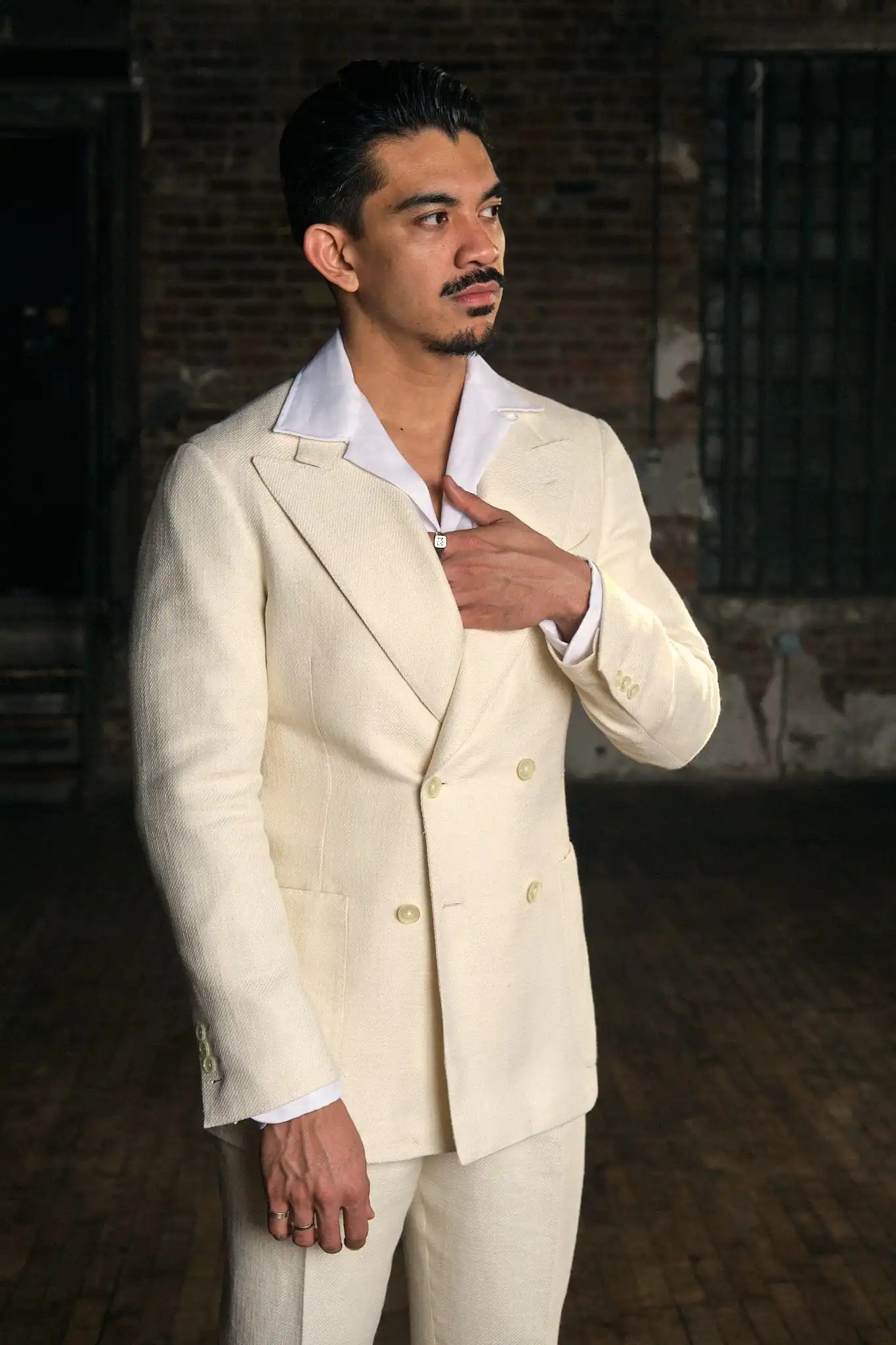 Fashion Ivory Summer Linen Elegant Men Suit Casual Slim Fit Blazer Double Breasted High Quality Custom 2 Piece Set Costume Homme