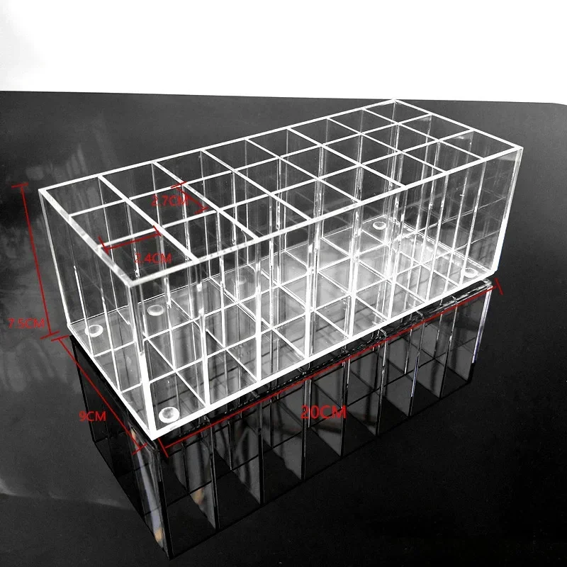 24 Lattices Acrylic Lipstick Organizer Lip Gloss Container Plastic Nail Polish Storage Box Makeup Holder Cosmetics Display Rack 2