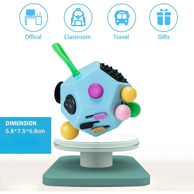 1PCS Dodecagon Fidget Toys Cube Fidget Dice EDC Toys Relieves Stress Anxiety Anti Depression Easy To Carry for Adults Kids