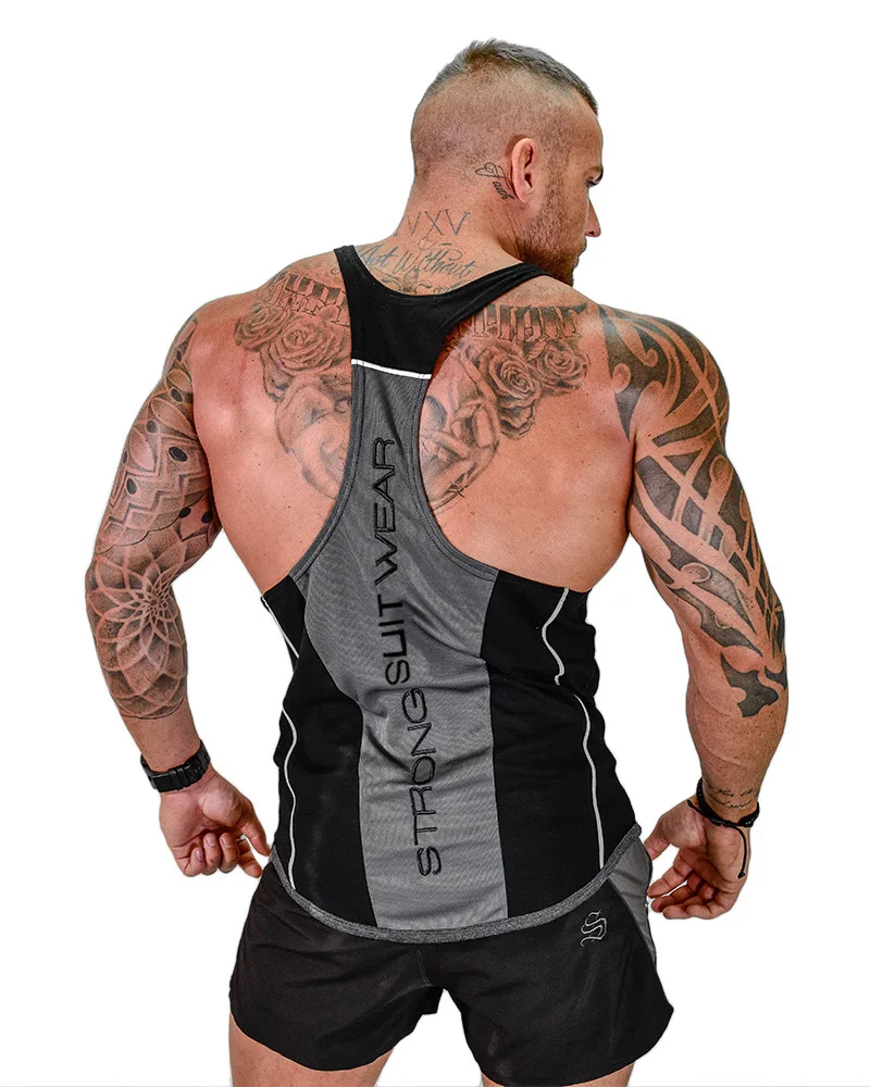 Men's Bodybuilding Sleeveless Cotton Tank Top - Fashion Fitness Singlet Vest