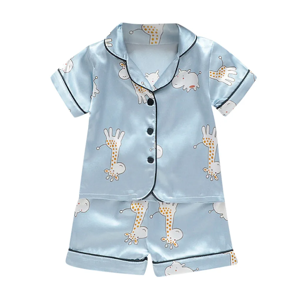 Sleepwear Baby Toddler Clothes Pajamas Girl Set T Kids shirt Boys Shorts Cartoon Boys Outfits&Set Pajamas T3 baby pajamas