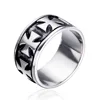 Silver color Knight Templar Cross Rings Black Punk Crusaders Band Rings for Mens Promise Jewelry Anel Dropshipping 1