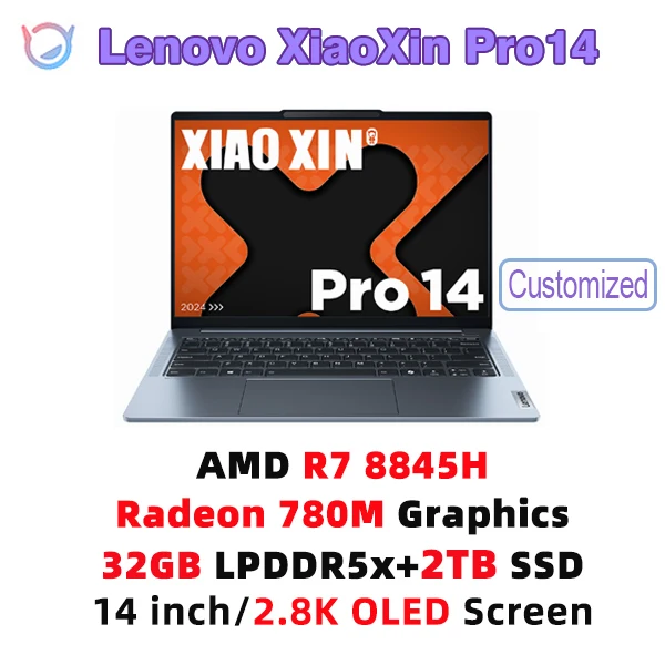 Lenovo Laptop Xiaoxin Pro 14 AMD R7 8845H 16/32GB 1T/2T SSD Radeon
