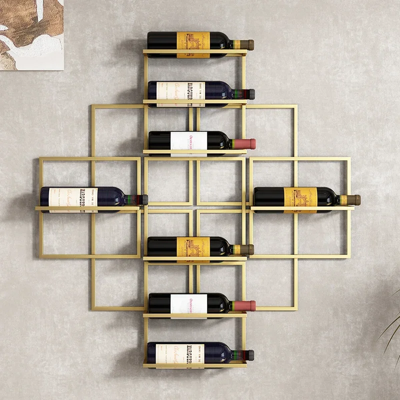 Industrial Showcase Wall Wine Rack Alcohol Drink Shelf Decor Commercial Shelves Red Wine Display Cabinets Bar Furniture o