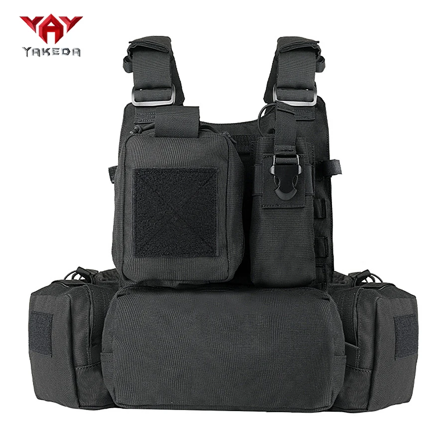 Tactical Vest with Metal Buckles and Accessory Bags for Hunting