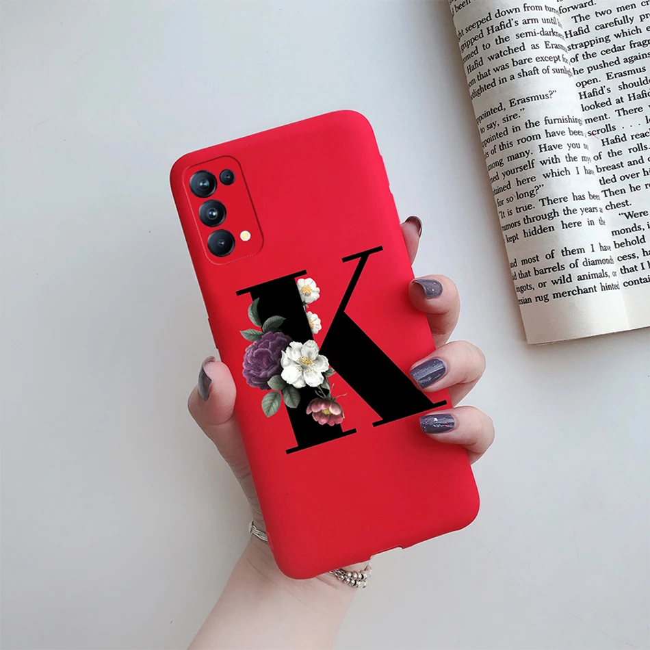 For OPPO Reno5 5G Case Custom Name Gold Letters Silicone Fundas Soft TPU Phone Cover For OPPO Reno 5 Reno5 Pro Find X3 Lite Case 