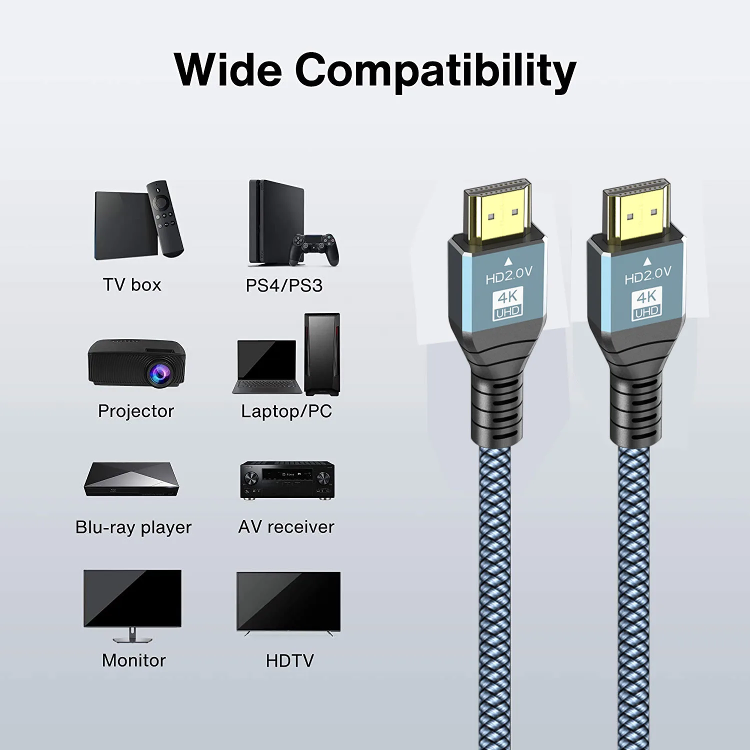 2.0 ̺ Hdmi 4k Ʈ Hd 3m 2m 60Hz 8K 2.1 Hdmi ȣȯ ̺ й, PS5 PS4 Ʈ TV  Ϳ  ڵ