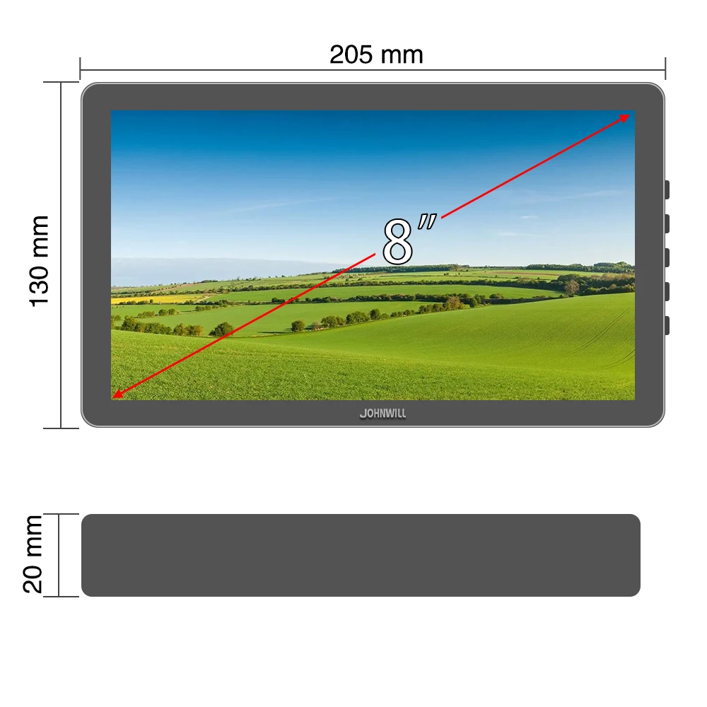 ޴  ̴ TFT LCD ġũ,   ø Ʈ ÷̿, HDMI ȣȯ Tye-c, 8 ġ, 800x480