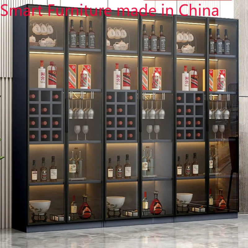 Soggiorno Display Wine Cabinets Simplicity Glass Wall Luxury Wine Cabinets Storage Modern Meuble Vin Bar Furniture Qf50Jg