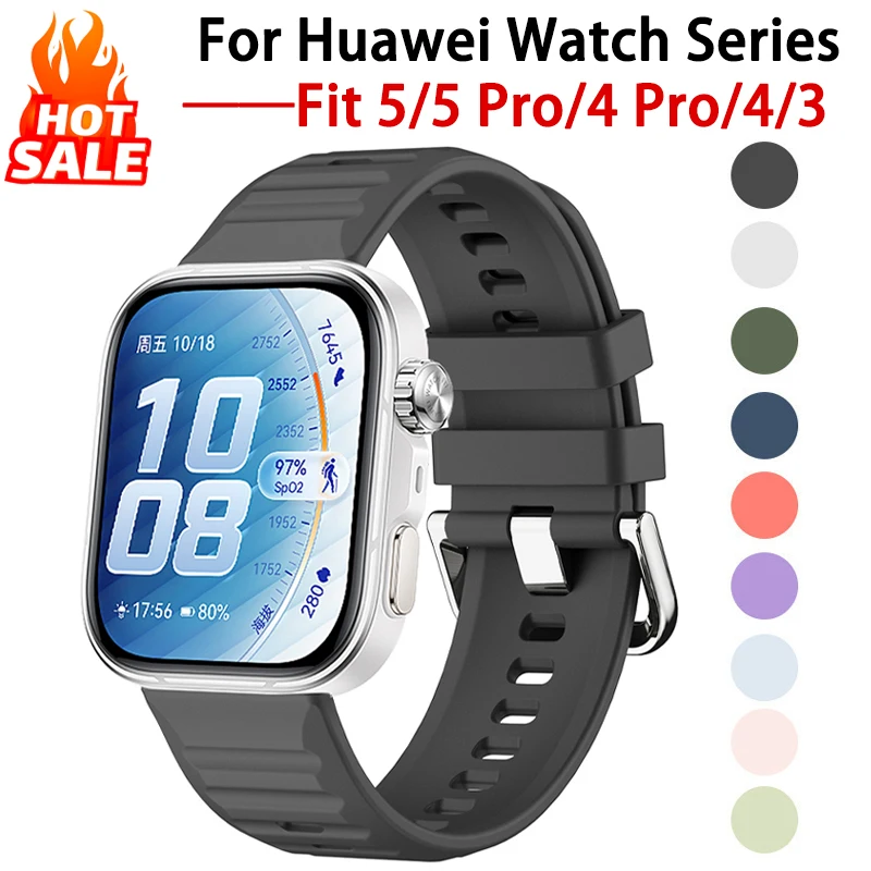 Sport Silicone Replacement Strap for Huawei Watch Fit Series