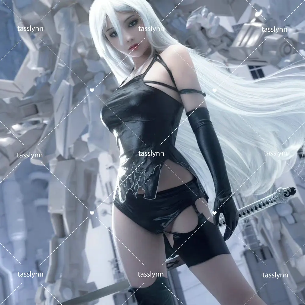 

Pre-sale YoRHa 2B Cosplay Black Qipao Cos Anime NieR Cosplay Costume Kimono Set Hot Sexy Lingerie Black Hot Women Smoking