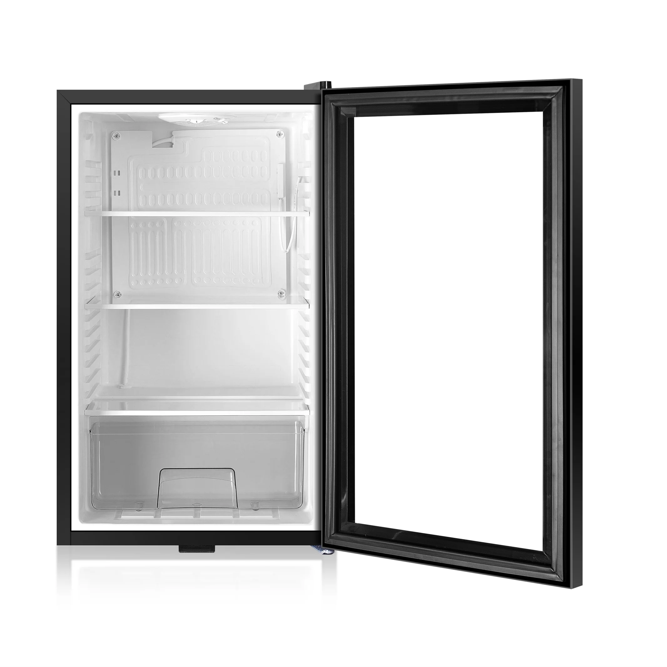 High Quality 95L Hotel No Frost Cooler Fridge Electric Portable with Compressor Living Room Glass Door US Plug Type 2