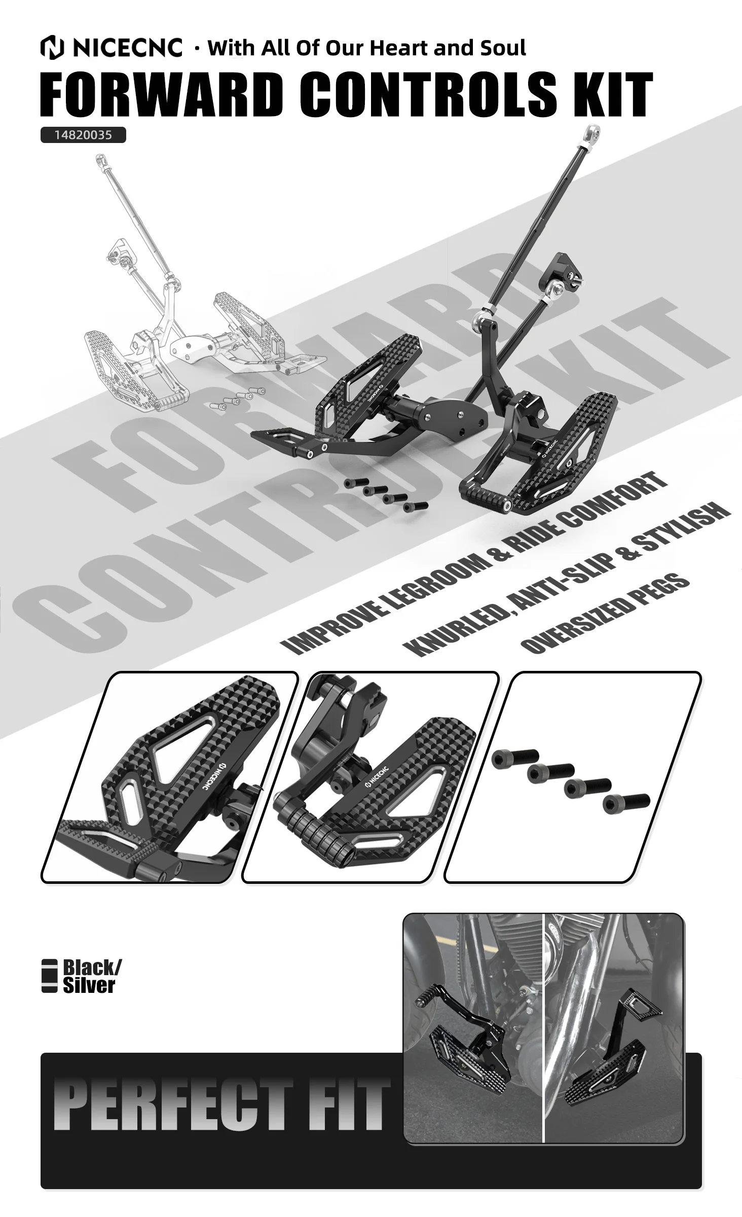 Für Harley Dyna Street Bob FXDB Low Rider FXDL 2000-2017 Vorverlegte Fußrastenanlage Fat Bob FXDF Super Glide FXD Wide Glide Switchback – Detail 11