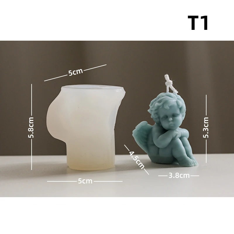 Description Picture 3 of itemSilicone Mold Winged Angel Scented Candle Mold Cake Ornament Handmade Soap Candle Gypsum Making Resin Mold