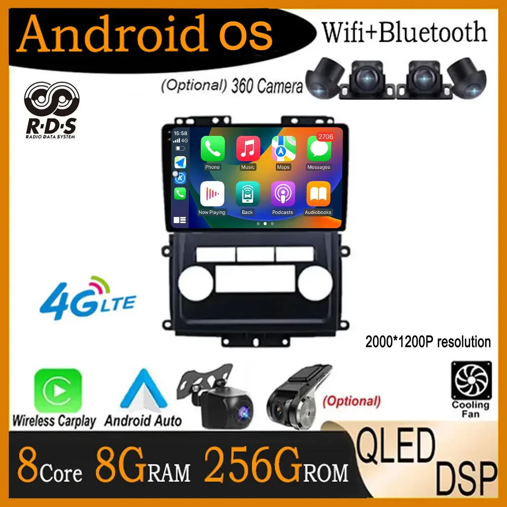 

Автомагнитола на Android 14 для Nissan Frontier Xterra 2009-2012, Автомагнитола для Carplay, мультимедийный плеер, GPS-навигация, видео
