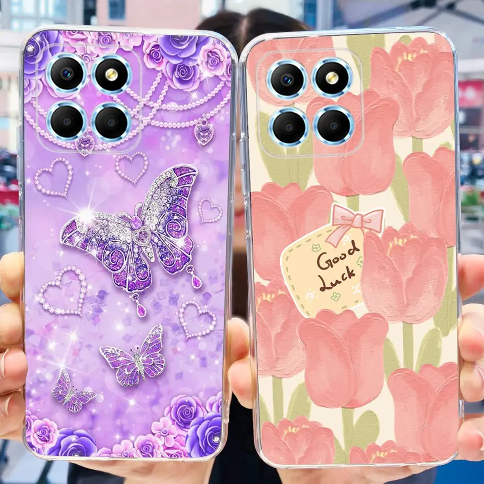 Fashion Butterfly Flower Soft Silicone Shockproof Phone Case Cover