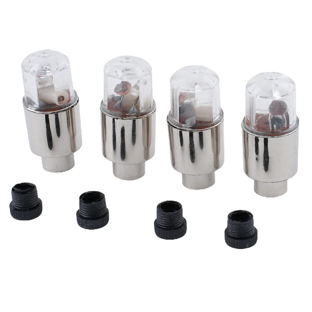 4X Car Tire Tyre Wheel Dust Stem Air Valve Cap Stem LED Light Cover Accessory Led Lights Assembled Wheel Light