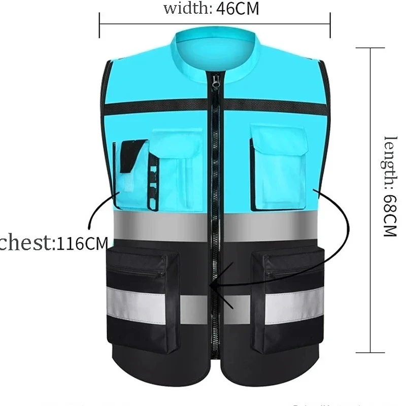 Multi Pocket Oxford Fabric Safety Vest For Night Riding