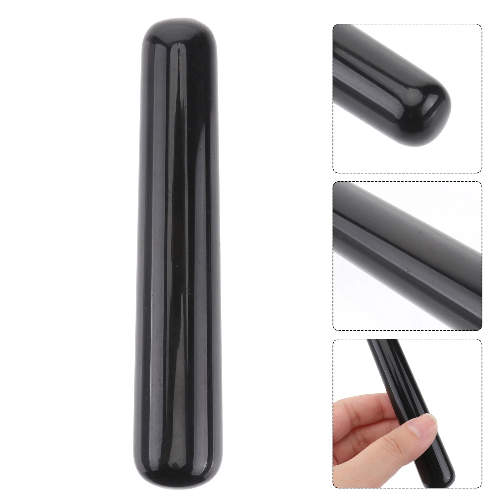 

Black Face Massage Wand Foot Roller Massager Stick Obsidian Massaging Tools Trigger Point Massage Bar Hand Massager