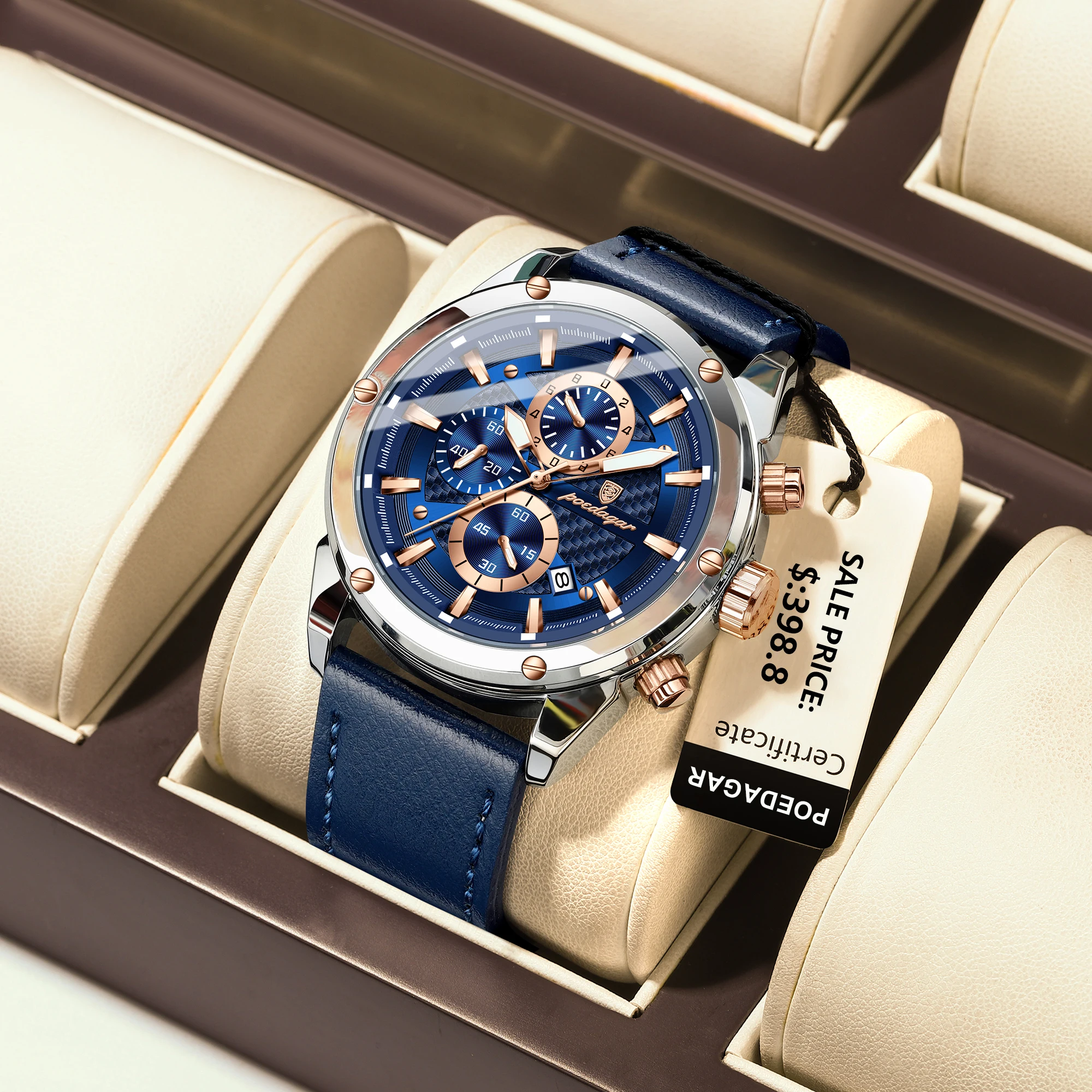 POEDAGAR Luxury Men's Quartz Watch - Waterproof & Luminous