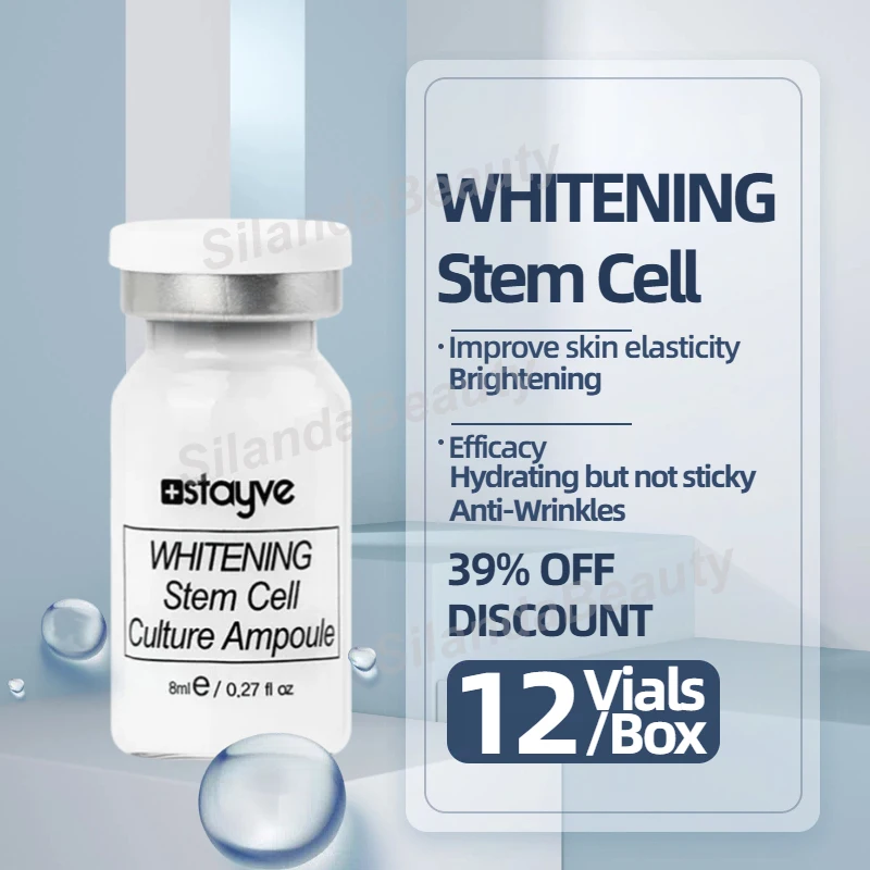 Korean Skincare Kit Whitening Stem Cell Culture Ampoule Skin Booster Serum Facial Essence Anti Wrinkle Moisturizing 8ml