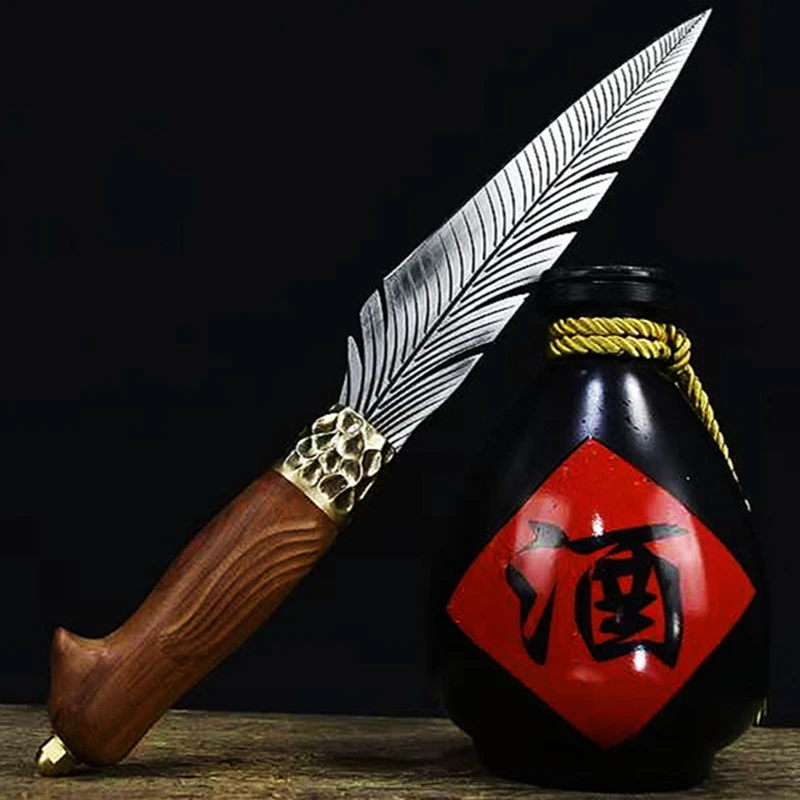 Hunting Knife With Holster 7Cr17MoV Handmade Forged Steel Kitchen Sharp Utility Boning Steak Beautiful Patterns | Дом и сад