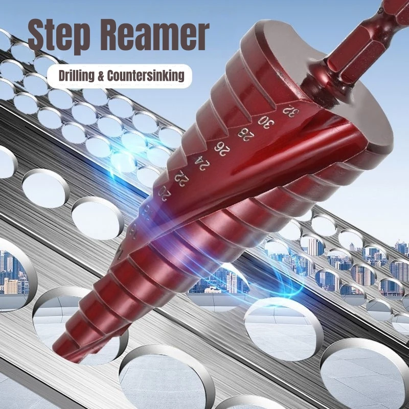 Cobalt Titanium Metric Step Drill Bit Set with Spiral Flute