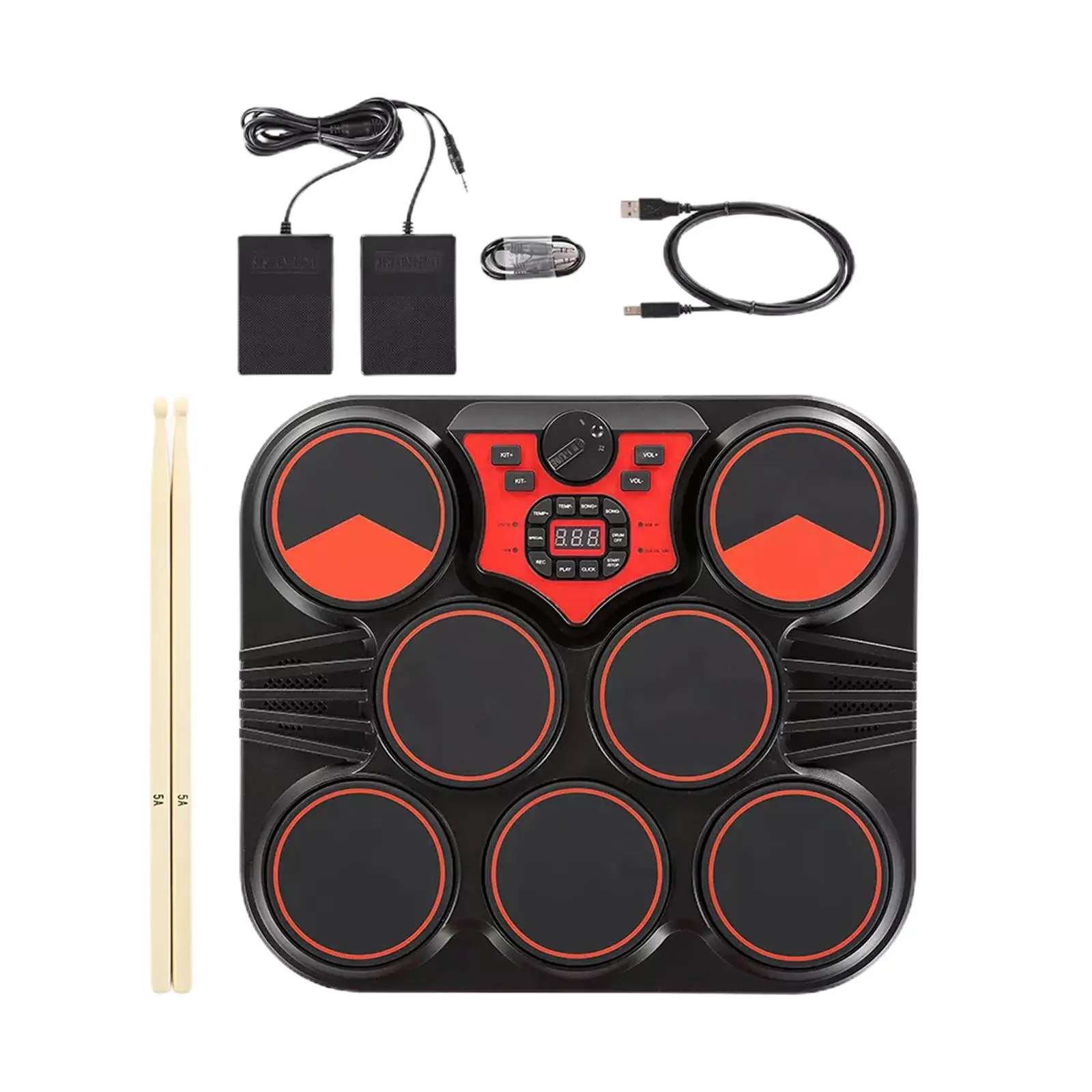 

Drum Practice Set, Electronic Drum Set, Tabletop Drum Set, 5 digital Drum kits