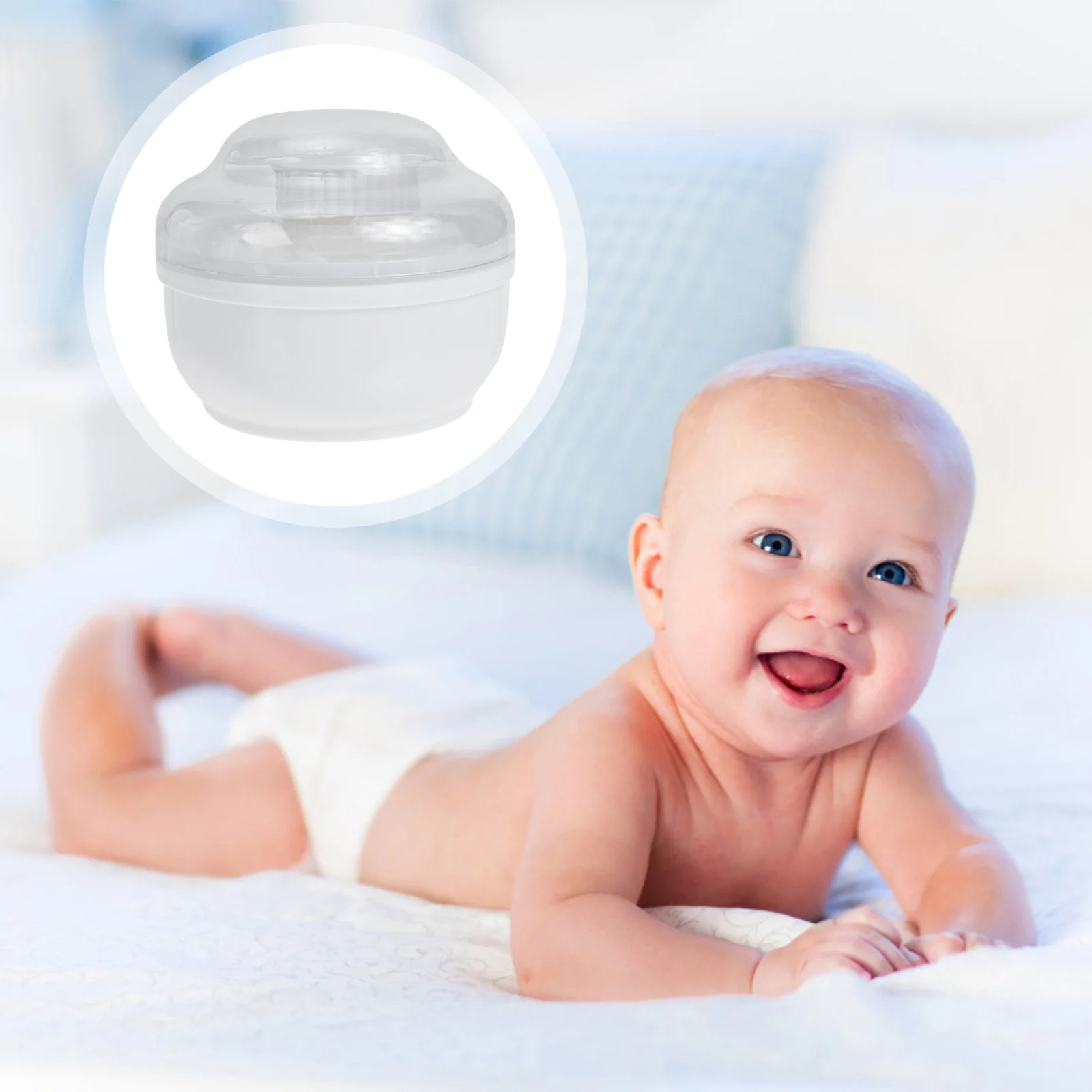 

Zerodeko Powder Puff Box Empty Loose Powder Puff Case Care Face Body Villus Container Makeup Cosmetic Talcum White