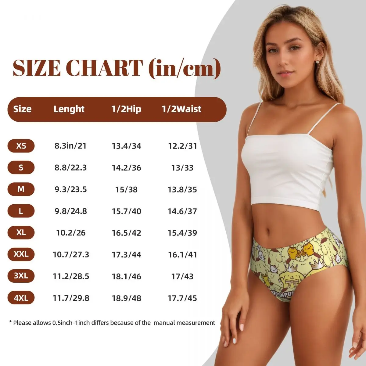 Pom Pom Purin Cute Lovely Animes Brief Panties Women's Breathable Stretch Underwear
