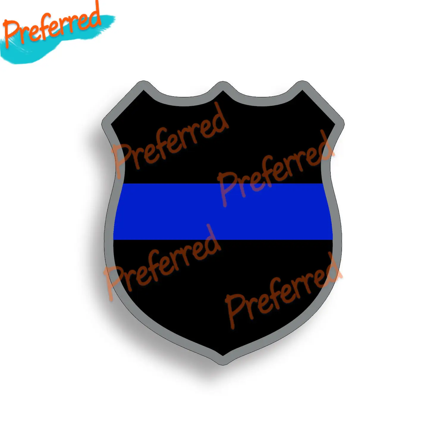 Sottile Blue Line Police Badge Sticker Cup Laptop Car Vehicle Window Bumper Sticker Logo O Car Sticker Decalcomania Decorazione-Tutte Le Dimensioni