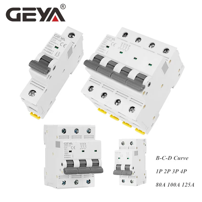 GEYA-disyuntor eléctrico GYM9 FP polos, 80A, 100A, 125A, 4 P de ancho, 71,2mm, 400V, 6KA, Gratis - AliExpress