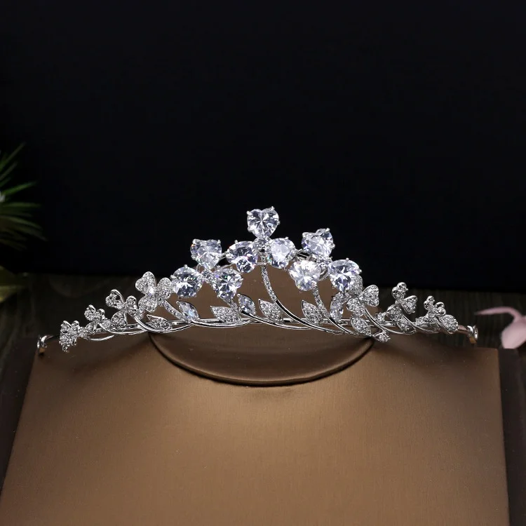 

High-End Luxury Micro Inlaid Zircon Bridal Headband Crown Hair Ornament Headwear Wedding Dress Accessories
