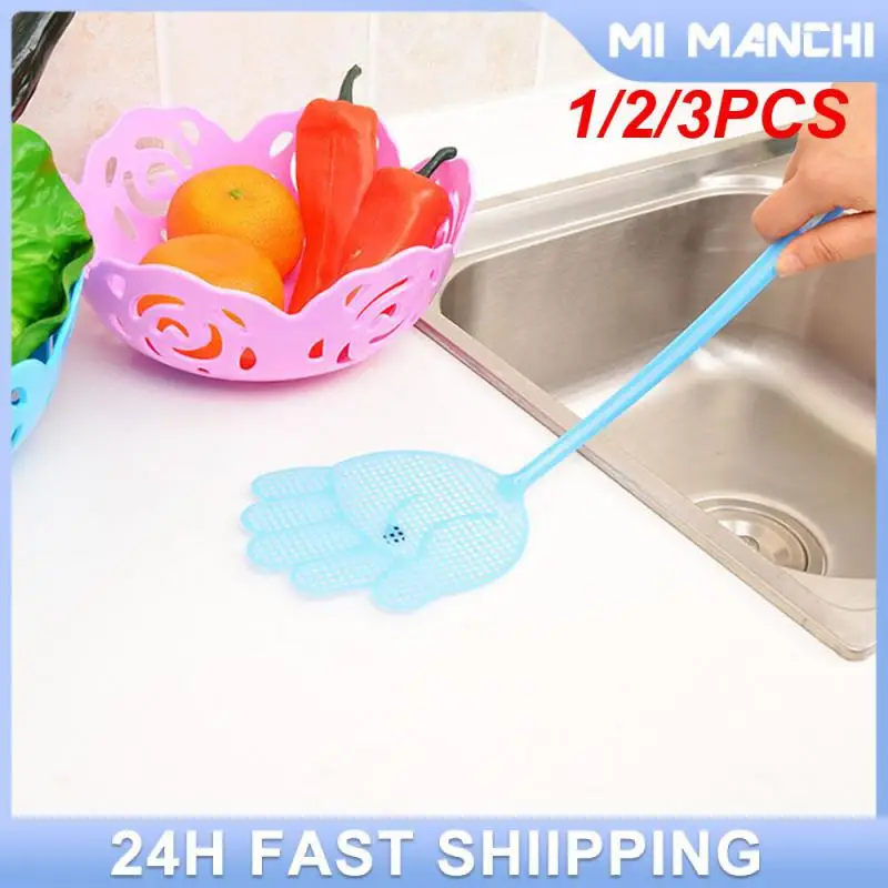 

1/2/3PCS Kitchen Tools Easy To Use Practical Long Handle Fly Swatter Fly Swatter Bug Zapper Ergonomic Design Pest Control