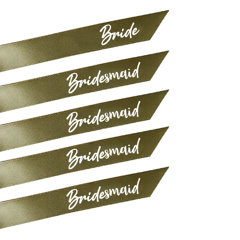 5 Stück Braut Brautjungfer grünes Band Champagnerglas dekorieren Geschenk Hochzeit Geschirr Tag Brautparty Bachelorette Party Supplies – Detail 4