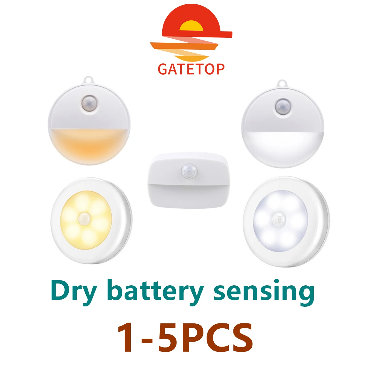 Human body light sensing wireless night light 1-5pcs 4.5V 0.5W warm white for wardrobe aisle stairs wireless night wireless night light