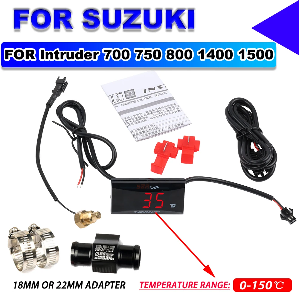 

2023 New Motorcycle 0-150°C Water Temperature Meter For Suzuki Intruder 700 750 800 1400 1500 LED Mini Water Temperature Meter