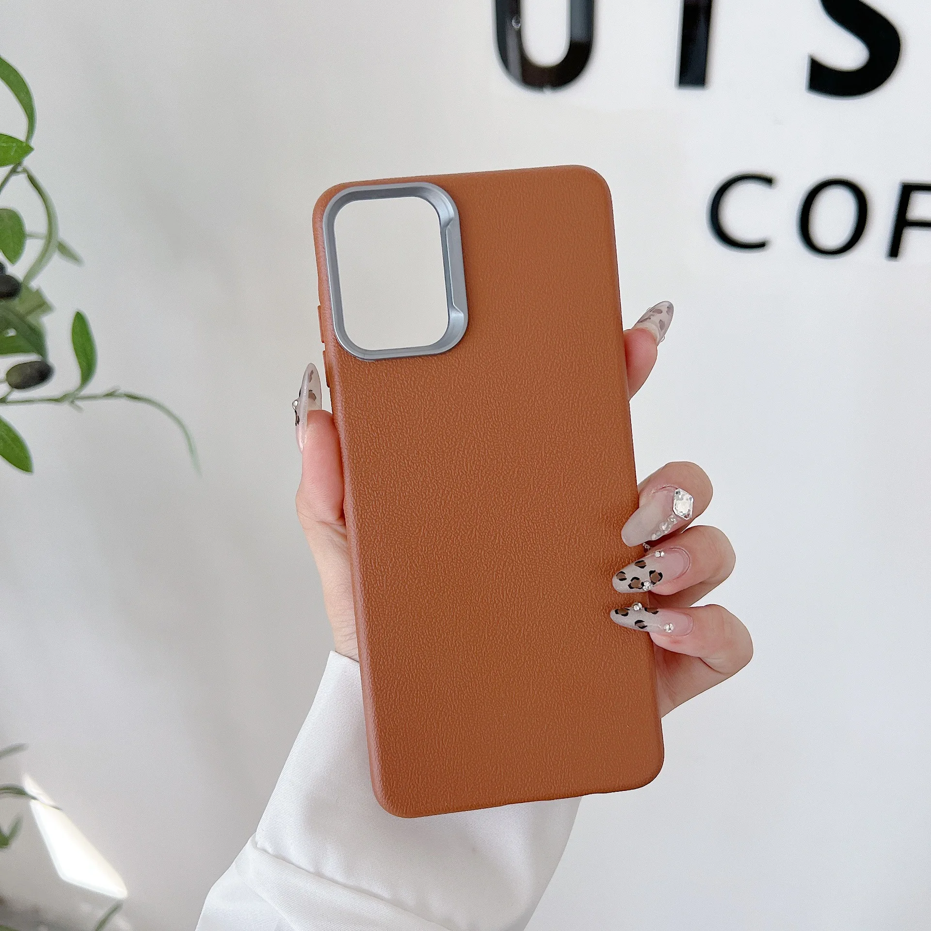 Luxury Leather Shockproof Phone Case with Camera Protection Cover